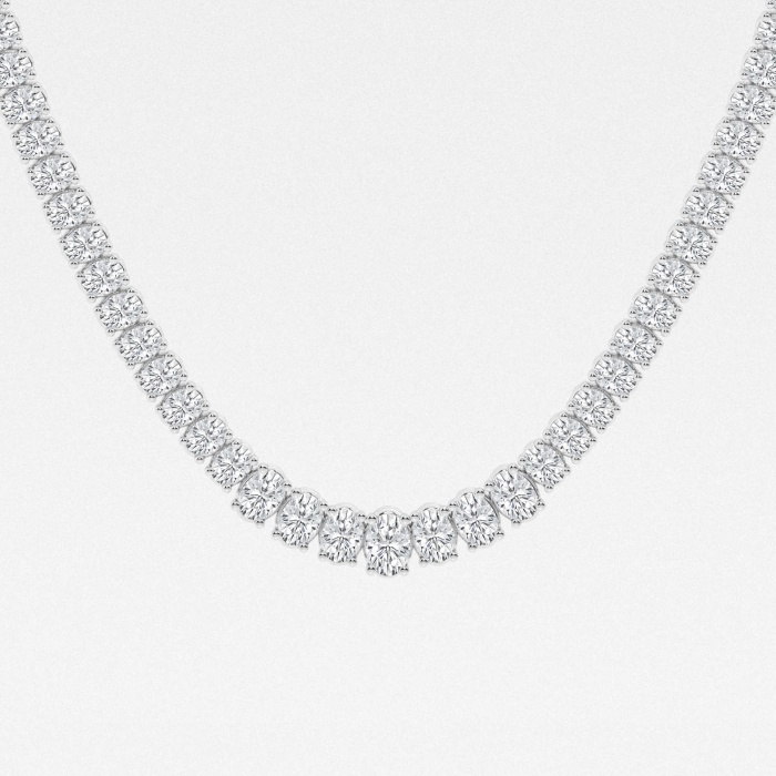 22 ctw Oval Lab Grown Diamond Graduated Tennis Necklace